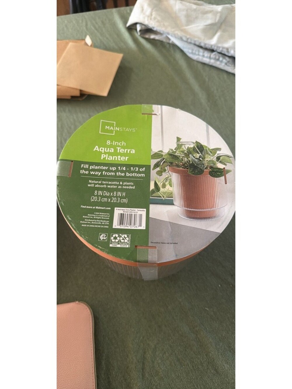 Mainstays Aqua Terra 8" Self-Watering Round Planter Pot Terracotta/Plastic